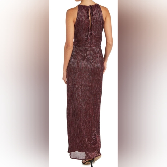 R&M Richards Petites Womens Metallic Empire Waist Evening Dress size 4P - Picture 2 of 5